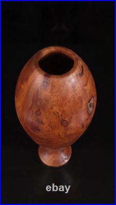 Beautiful Signed Turned Wood Vase ED FORETZ Cherry Burl! WOW