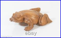 Beautiful Vintage Wood Carved Frog Lizard Figure 8.5 Inches Long Beautiful Vintage Wood Carved Frog Lizard Figure 8.5 Inches Long