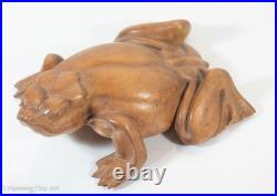 Beautiful Vintage Wood Carved Frog Lizard Figure 8.5 Inches Long Beautiful Vintage Wood Carved Frog Lizard Figure 8.5 Inches Long