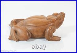 Beautiful Vintage Wood Carved Frog Lizard Figure 8.5 Inches Long Beautiful Vintage Wood Carved Frog Lizard Figure 8.5 Inches Long