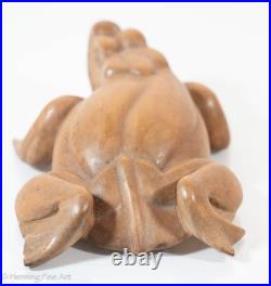 Beautiful Vintage Wood Carved Frog Lizard Figure 8.5 Inches Long Beautiful Vintage Wood Carved Frog Lizard Figure 8.5 Inches Long