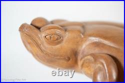 Beautiful Vintage Wood Carved Frog Lizard Figure 8.5 Inches Long Beautiful Vintage Wood Carved Frog Lizard Figure 8.5 Inches Long