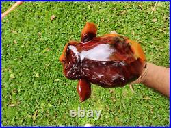 Beautiful Wood Elephant Carving Hand Carved Amber Figurine Home Decor Unique Gif