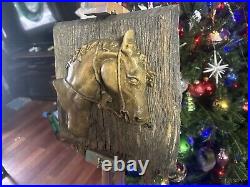 Beautiful hand carved wood horse on 100 Year Old Barn Wood. Rustic, Farmhouse