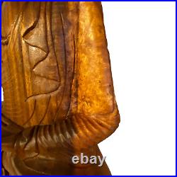 Bhumisparsha Buddha Sculpture handmade Bali Wood Carving Statue Buddhist art 23