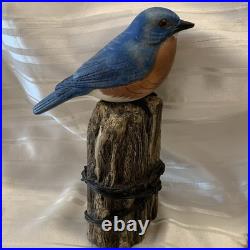 Big Sky Carvers Bob Guge Eastern Bluebird Wood Carving Sculpture Master Edition