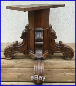 Big antique french table base 19th century wood carved woodwork sculpture