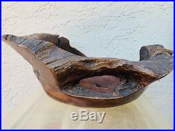 Biomorphic Amazing Large Wood Carved MID Century Bowl Sculpture