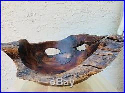 Biomorphic Amazing Large Wood Carved MID Century Bowl Sculpture