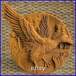 Bird Ornament Wood Carved Plaque WALL HANGING ART WORK HOME DECOR