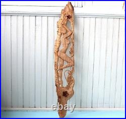 Birds Eye Maple Woman Wood Carving, Female Form Wooden Sculpture, Nude Lady Art