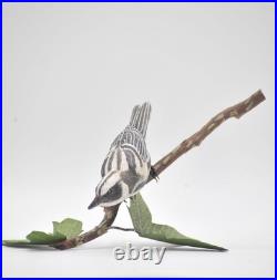 Black And White Warbler Wood Carving /Sculpture