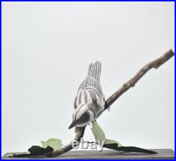 Black And White Warbler Wood Carving /Sculpture