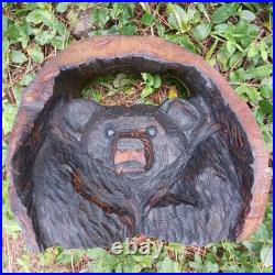 Black Bear Chainsaw Carving Bear Cub Bear In A Hollow Teddy Bear Wood Carving