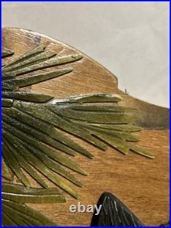 Black Bear Intarsia Cabin Wall Art Decor 24X24 Rare