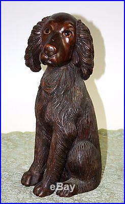 Black Forest Carved Dog. Wood Sculpture. Germany. Circa 1900