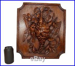 Black Forest Hand Carved Wood Panel Frame Hunt Theme Trophy Bird Wall Plaque