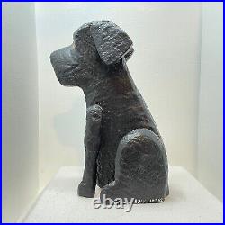 Black Lab Dog Wood Carving, Signed Folk Art, Very Good, Animal Carving, Numbered