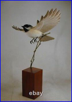 Black-capped Chickadee Original Bird Wood Carving