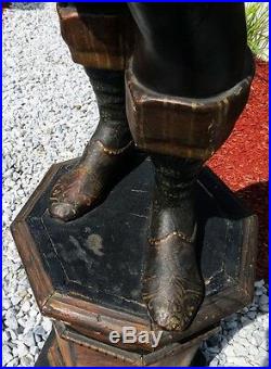 Blackamoor Hand Carved Italian 6 Foot Figural Sculpture Statue C-1880