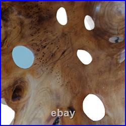 Blooming Rootstock Sculpture Teak Root Wood Vase Shaped 17.5 in