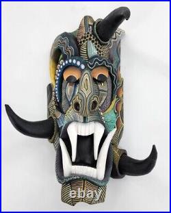 Boruca Mask Hand Carved Wood Indigenous Art Costa Rica Artist Signed Wall Devil