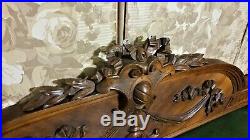 Bow drapery blazon wood carving pediment Atinque french architectural salvage