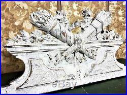 Bow ribon louis XVI wood carving pediment Antique french architectural salvage