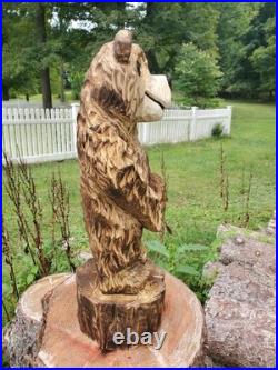 Brown Bear Cub Chainsaw Carving
