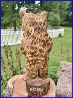 Brown Bear Cub Chainsaw Carving
