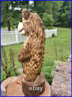 Brown Bear Cub Chainsaw Carving