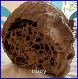Brutalist Carved Interpretation Of An Abstract Wooden Head Sculpture Art Decor Brutalist Carved Interpretation Of An Abstract Wooden Head Sculpture Art Decor