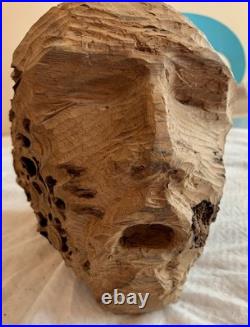 Brutalist Carved Interpretation Of An Abstract Wooden Head Sculpture Art Decor Brutalist Carved Interpretation Of An Abstract Wooden Head Sculpture Art Decor
