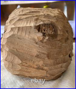 Brutalist Carved Wooden Interpretation Of An Abstract Head Sculpture Art Decor