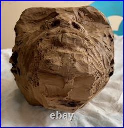 Brutalist Carved Wooden Interpretation Of An Abstract Head Sculpture Art Decor Brutalist Carved Wooden Interpretation Of An Abstract Head Sculpture Art Decor