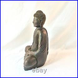 Buddha Statue Sculpture Bali Art H Carved Wood Meditating Dhyana Pose 14 H Vtg