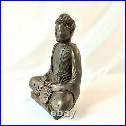 Buddha Statue Sculpture Bali Art H Carved Wood Meditating Dhyana Pose 14 H Vtg