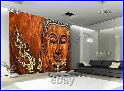 Buddha Wood Carving Wall Mural Photo Wallpaper GIANT WALL DECOR Paper Poster