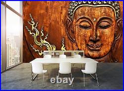 Buddha Wood Carving Wall Mural Photo Wallpaper GIANT WALL DECOR Paper Poster