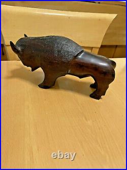 Buffalo Bison Large Ironwood Art Hand Carving 10 South Western Solid Wood