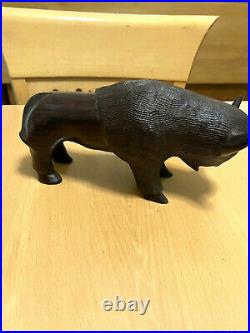 Buffalo Bison Large Ironwood Art Hand Carving 10 South Western Solid Wood