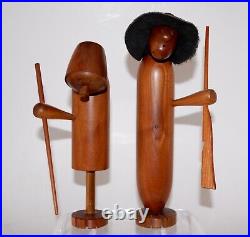 C. R. Skip Johnson Mountain Man & Woman Turned Wood Figures c. 1965
