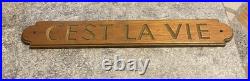 CEST LA VIE, Vintage Wood Carving CEST LA VIE, Vintage Wood Carving