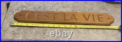 CEST LA VIE, Vintage Wood Carving CEST LA VIE, Vintage Wood Carving