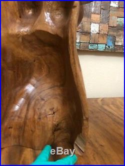 CLEARANCE 20 Suar Wood Hand Carved Nude Pregnant Female Body Torso Sculpture