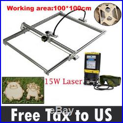 CNC 100100 Laser Engraver kit &15W Laser Module Head Wood Carving Milling Frame