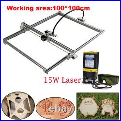 CNC 100100 Router Kit & 15W Laser Module Wood Carving Engraving Milling Machine