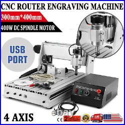 CNC Router Engraving Machine Engraver T-SCREW 3040T 4 Axis Desktop Wood Carving
