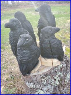 CROW Chainsaw Carving Wooden RAVEN Statue 18 Tall UNIQUE CROW Chainsaw Carving Wooden RAVEN Statue 18 Tall UNIQUE