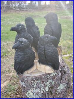 CROW Chainsaw Carving Wooden RAVEN Statue 18 Tall UNIQUE CROW Chainsaw Carving Wooden RAVEN Statue 18 Tall UNIQUE